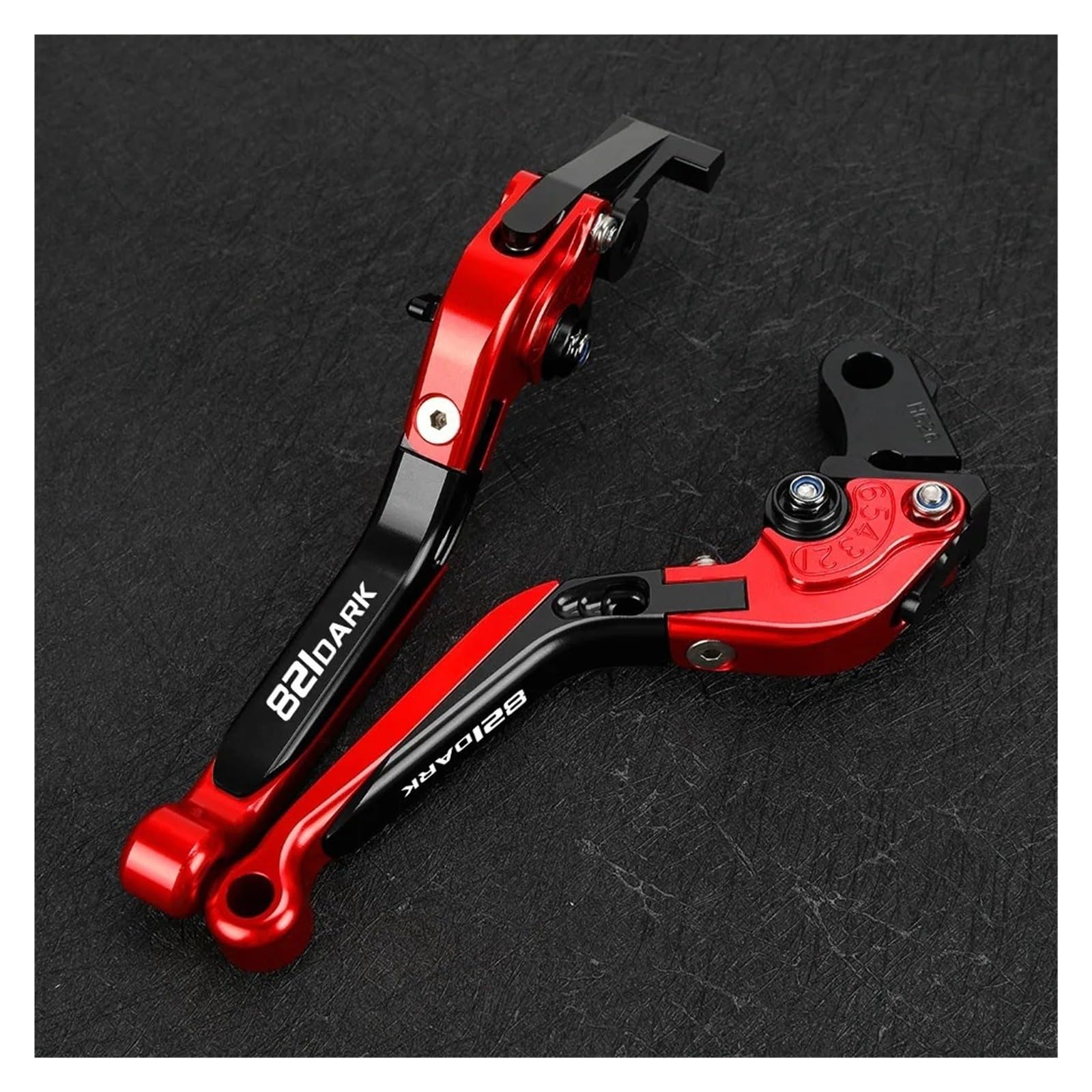 Regulowane dźwignie sprzęgła hamulca CNC z aluminium, nieoryginalne uchwyty sterujące motocyklem kompatybilne z Ducati 821 Dark 2014-2016(Silver)
