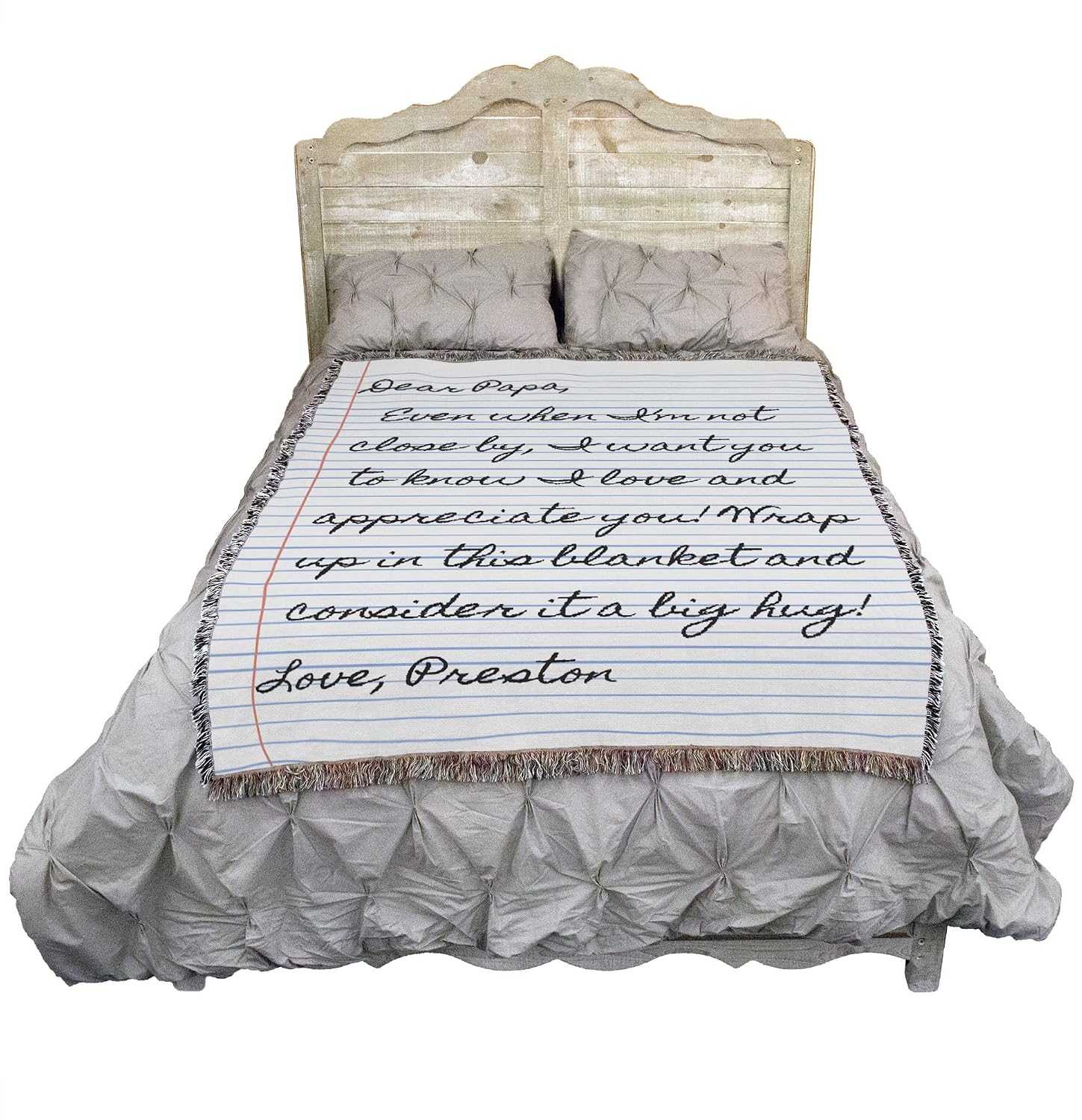 Pure Country Weavers Love Note 1 Blanket - Personalized - Custom Gift Tapestry Throw Woven from Cotton - Made in the USA (72x54)