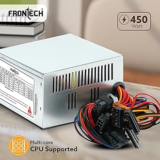 FRONTECH 450 Watts SMPS Power Supply Unit, Compliant with ATX 12V, 20/24 Pin Main Power, Power Protection, (PS-0005, Grey)