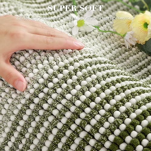 Miniatura 2 de BSICPRO Juegos de alfombras y tapetes de baño, 2 piezas de felpilla gruesa y absorbente, antideslizantes, suaves y peludas para baño, lavables a