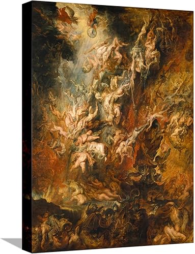 ART.COM Lienzo decorativo para pared, diseño de guerra en el cielo por Peter Paul Rubens, decoración de fantasía, 12 x 16 pulgadas