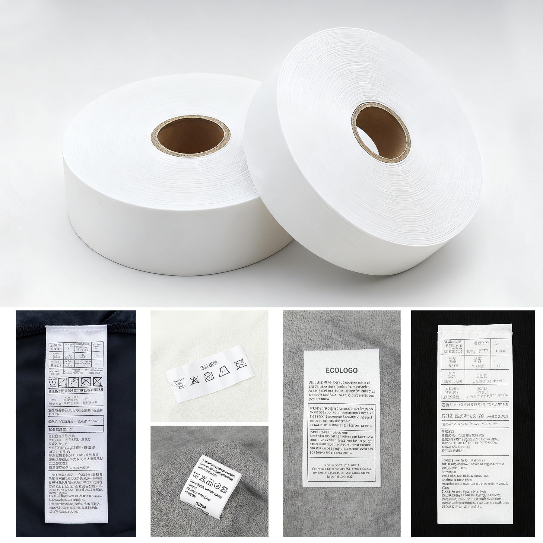Etichette bianche in tessuto con nastro di seta, lavabili, etichette per nome, 1 rotolo di etichette personalizzate resistenti allo sbiadimento, nastro lavabile per indumenti, dimensioni 30