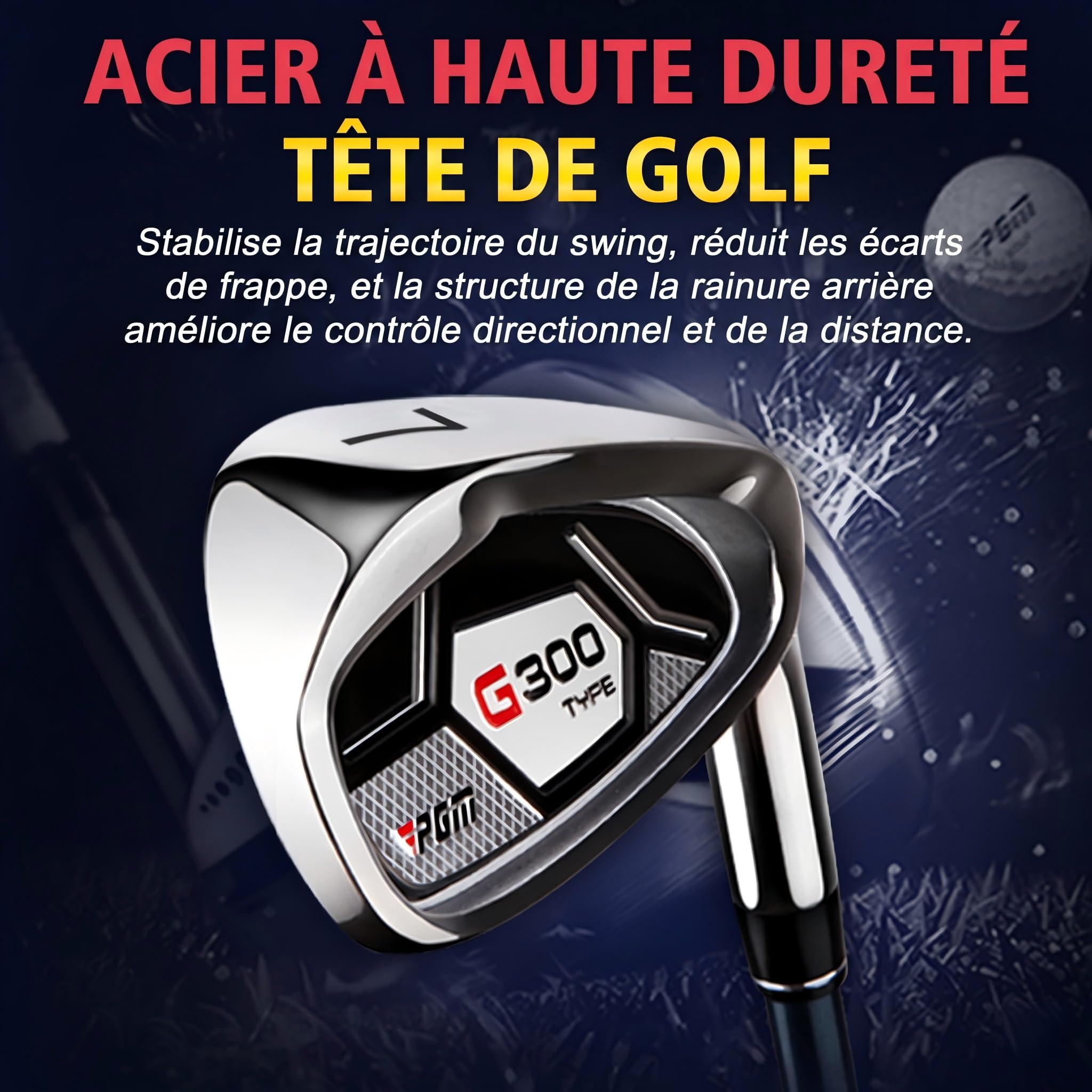 PGM Lot de 18 clubs de golf pour homme - 12 pièces - Titane #1 Driver, hybride à tirage biaisé, fers à haute résistance, putter indulgent, sac de support avec 5 couvre-têtes