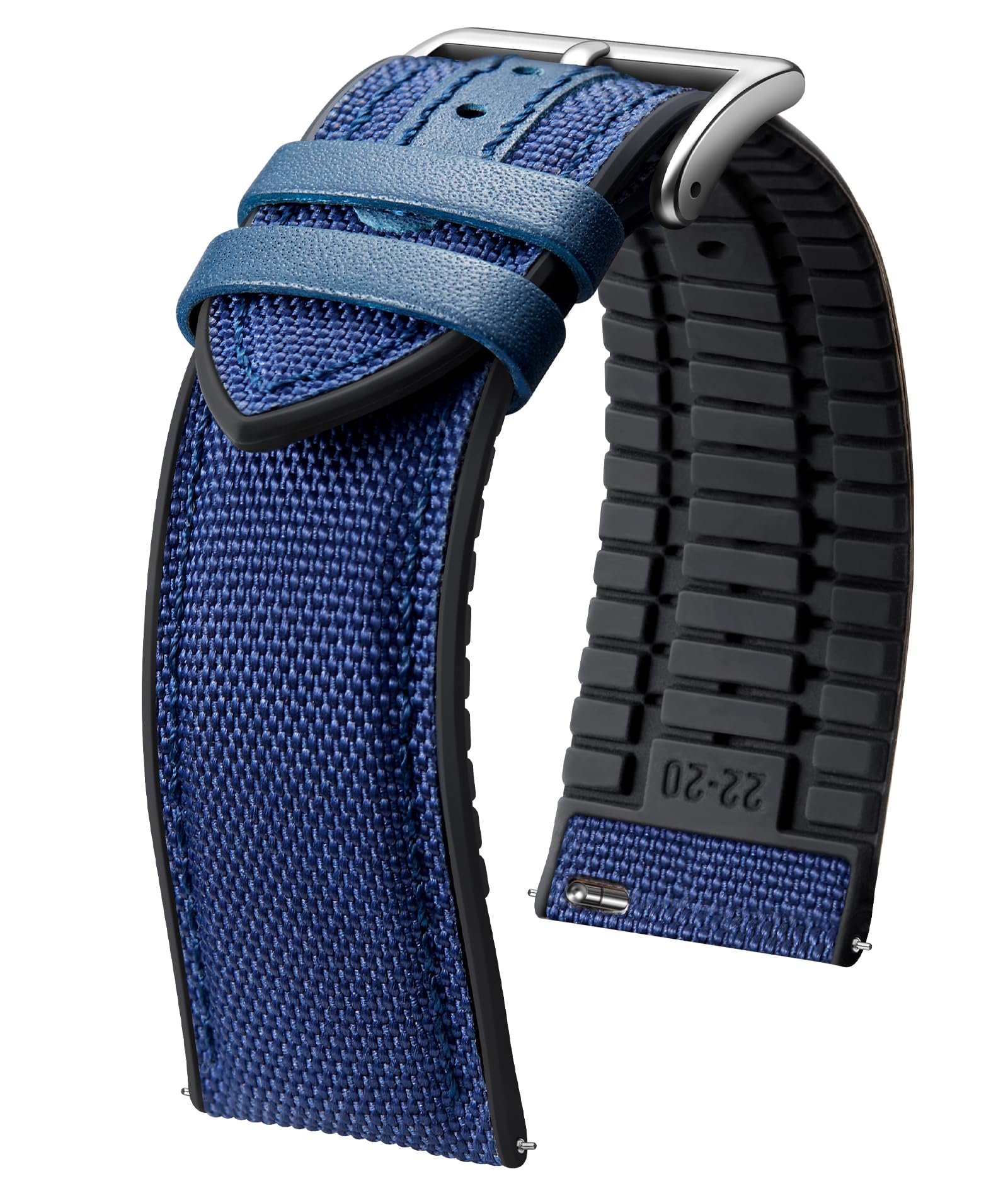 BINLUN Cinturini per Orologi in Nylon Silicone 18mm 19mm 20mm 21mm 22mm Cinturino Ibrido in Tela e Gomma a Sgancio Rapido Cinturino di Ricambio per Uomo Donna