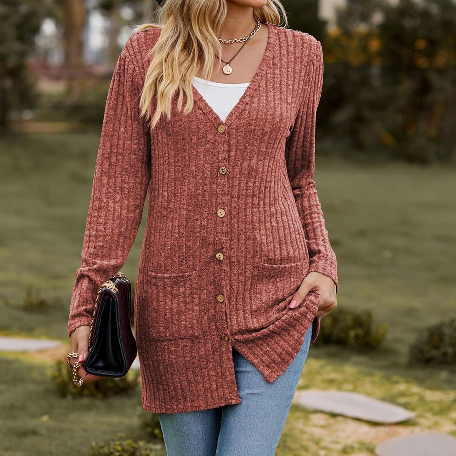 Gilet Long Femme Femmes Pull Surdimensionné, Ouvert Sur Le Devant