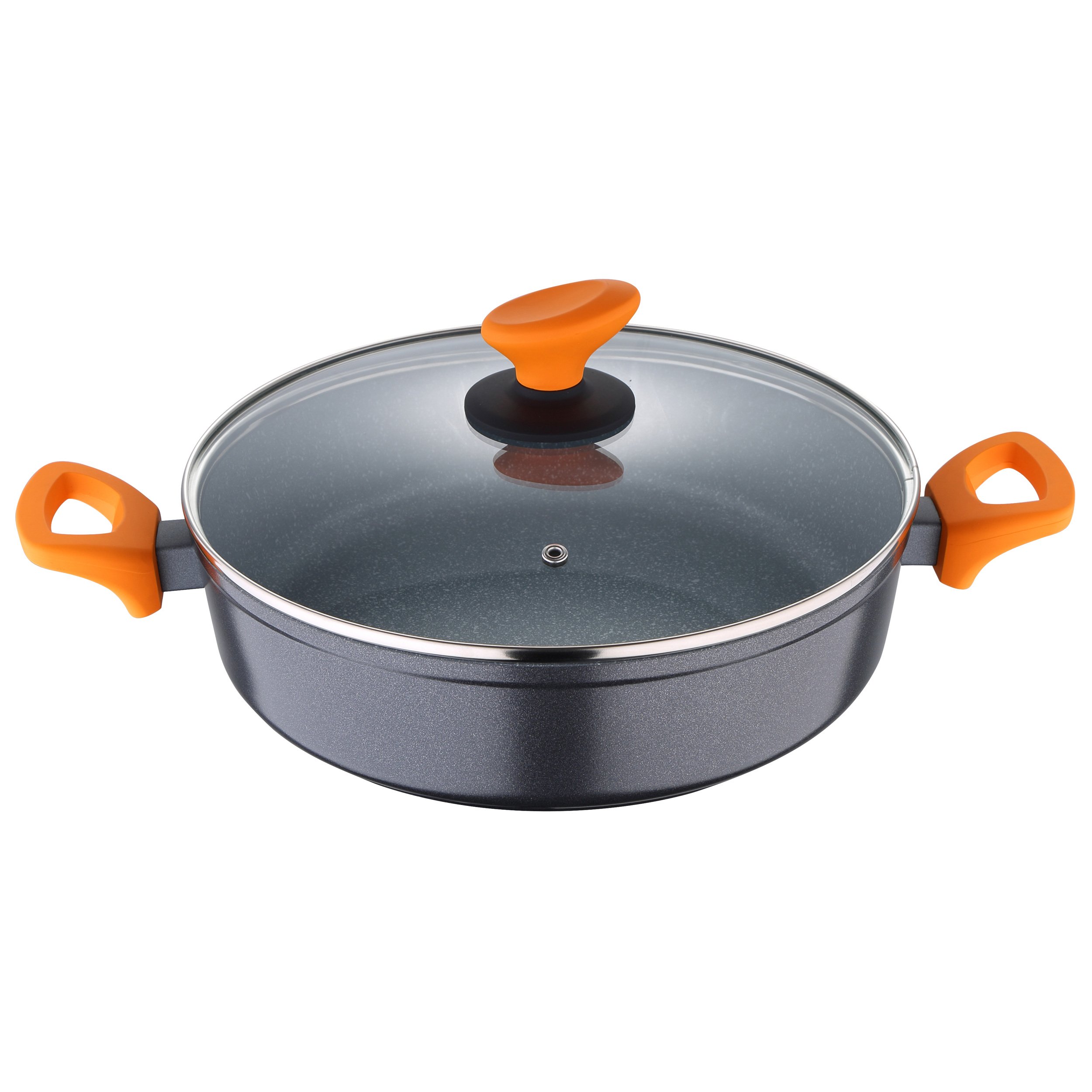 San Ignacio Agros Casseruola 28 Cm In Alluminio Forgiato Riciclato: Antiaderente Xylan, Adatta A Induzione, Con Coperchio, 6 Litri, Colore Terracotta