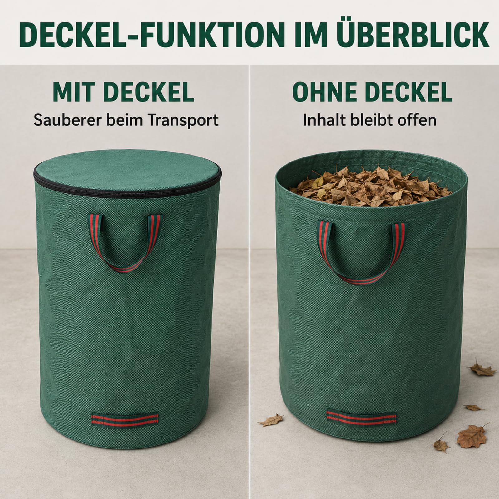 Gartenabfallsack 3 Stück robust und reißfest selbststehend