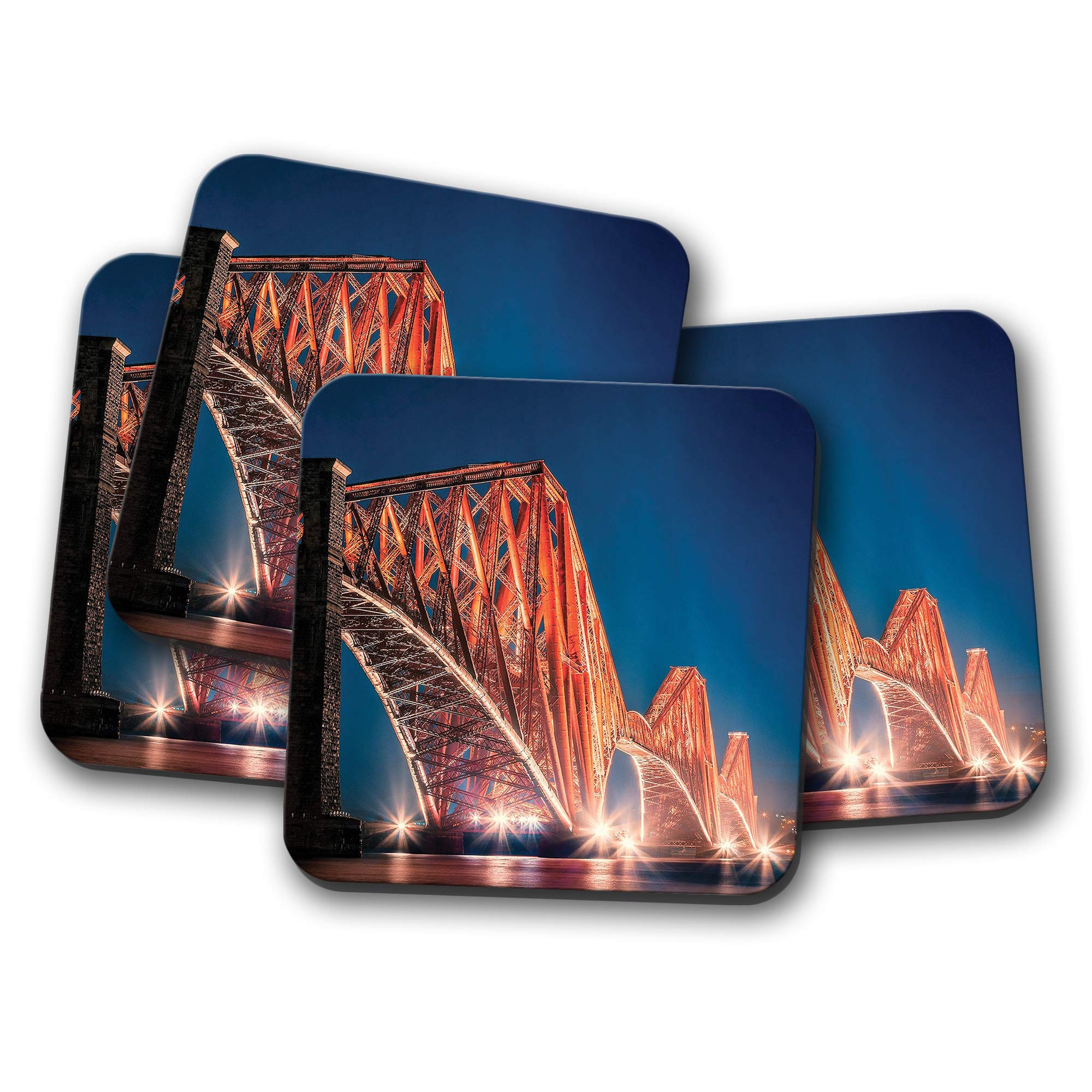 4 Set - Forth Rail Bridge Coaster - Edinburgh Scotland UK Railway #13148
