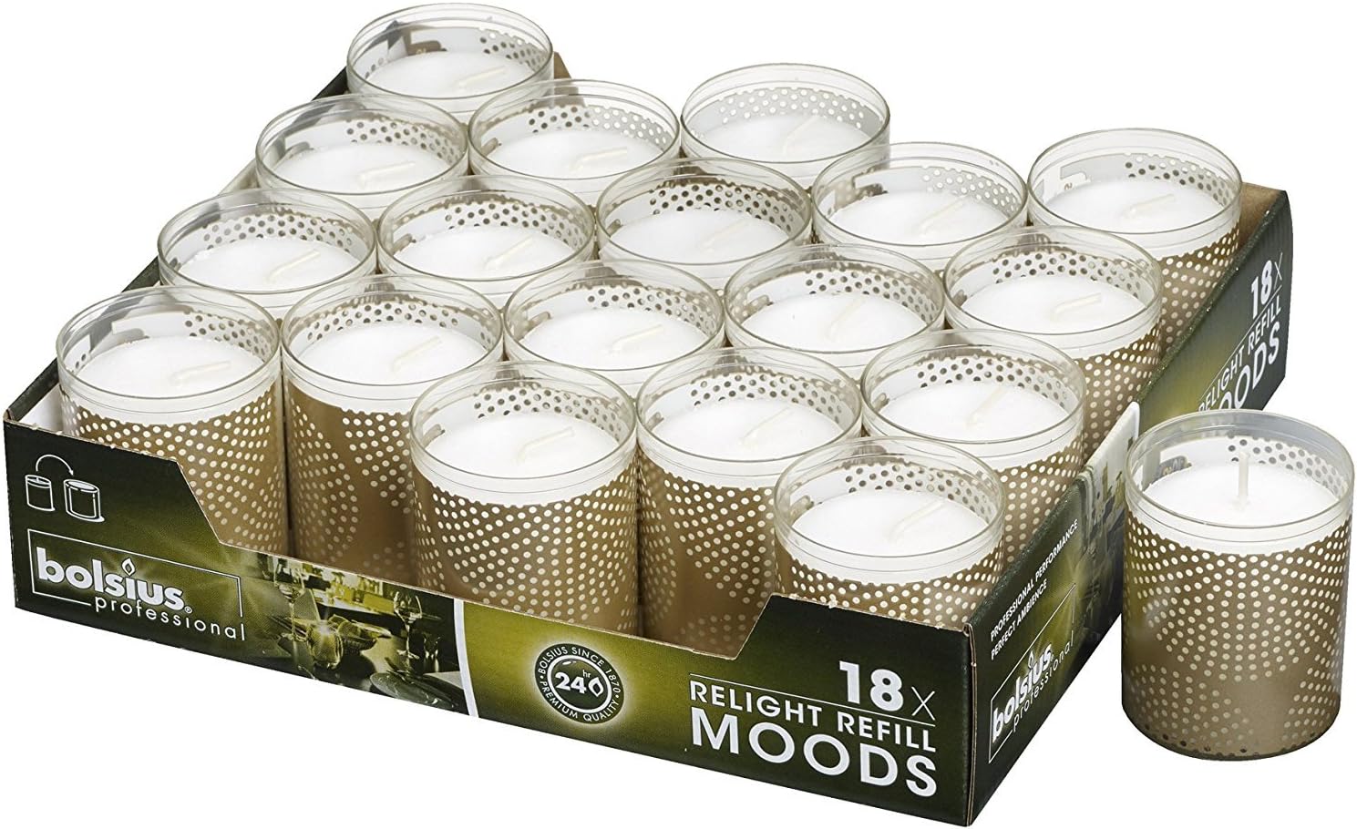 Bolsius Votive Candles Set of 18 Restaurant and Relight