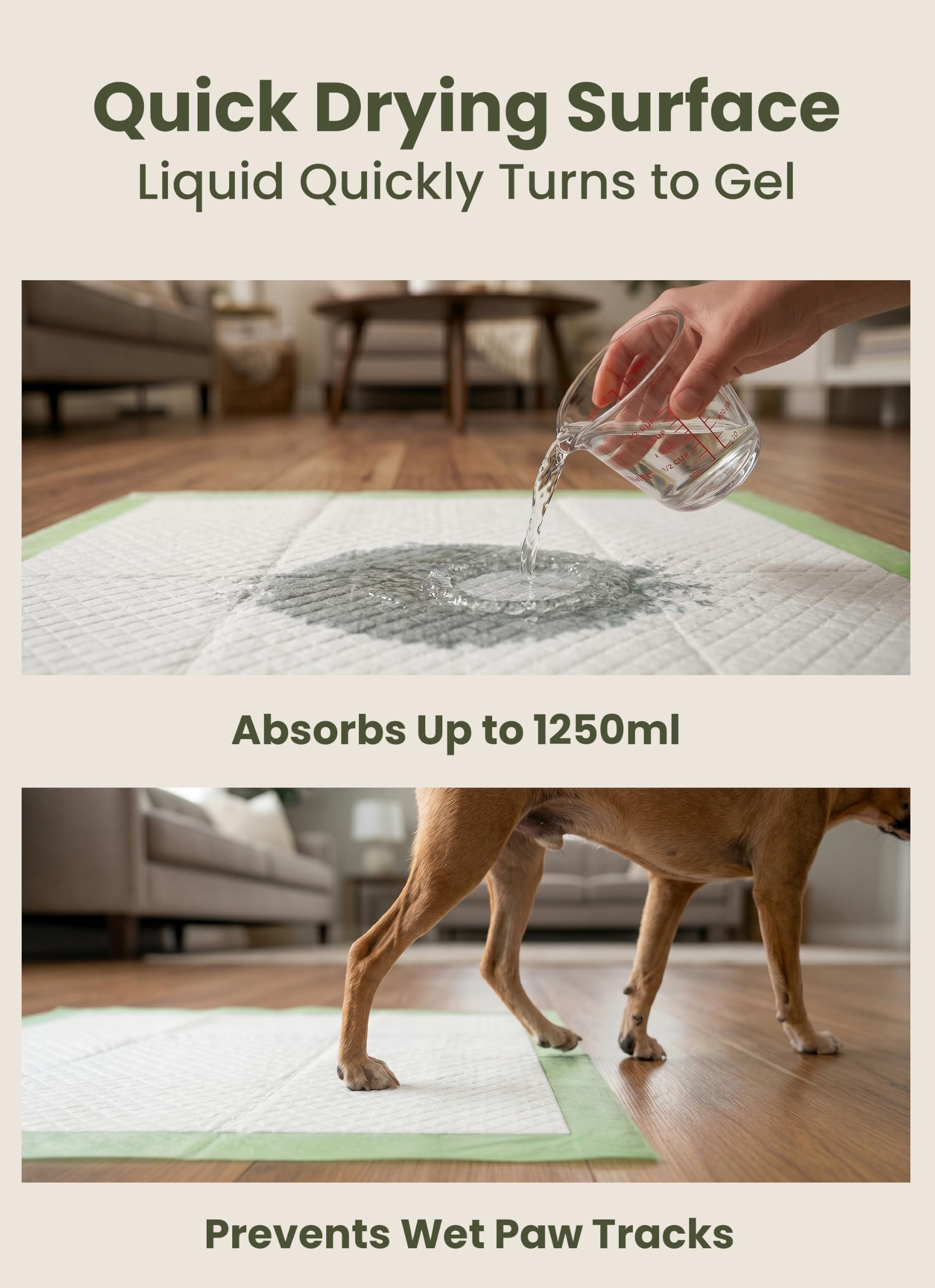 Pogi Trainingspads für Hunde – 60 × 90 cm, extra groß, umweltbewusst, für mittelgroße bis große Hunde – 40 Stück