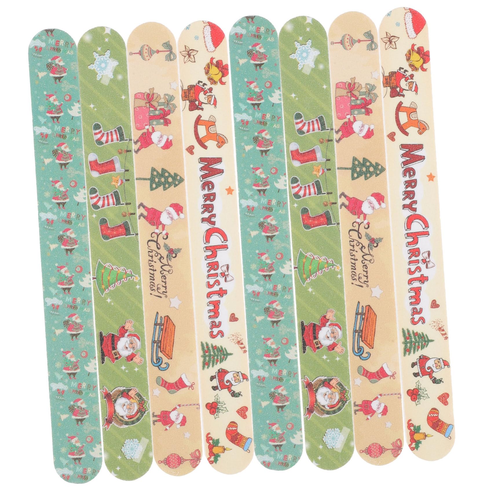 Healeved 12pezzi Limette Unghia Natale Completo per Unghie Natalizie Lucidanti Strumenti Manicure Pedicure Fai da Te Stile Casuale