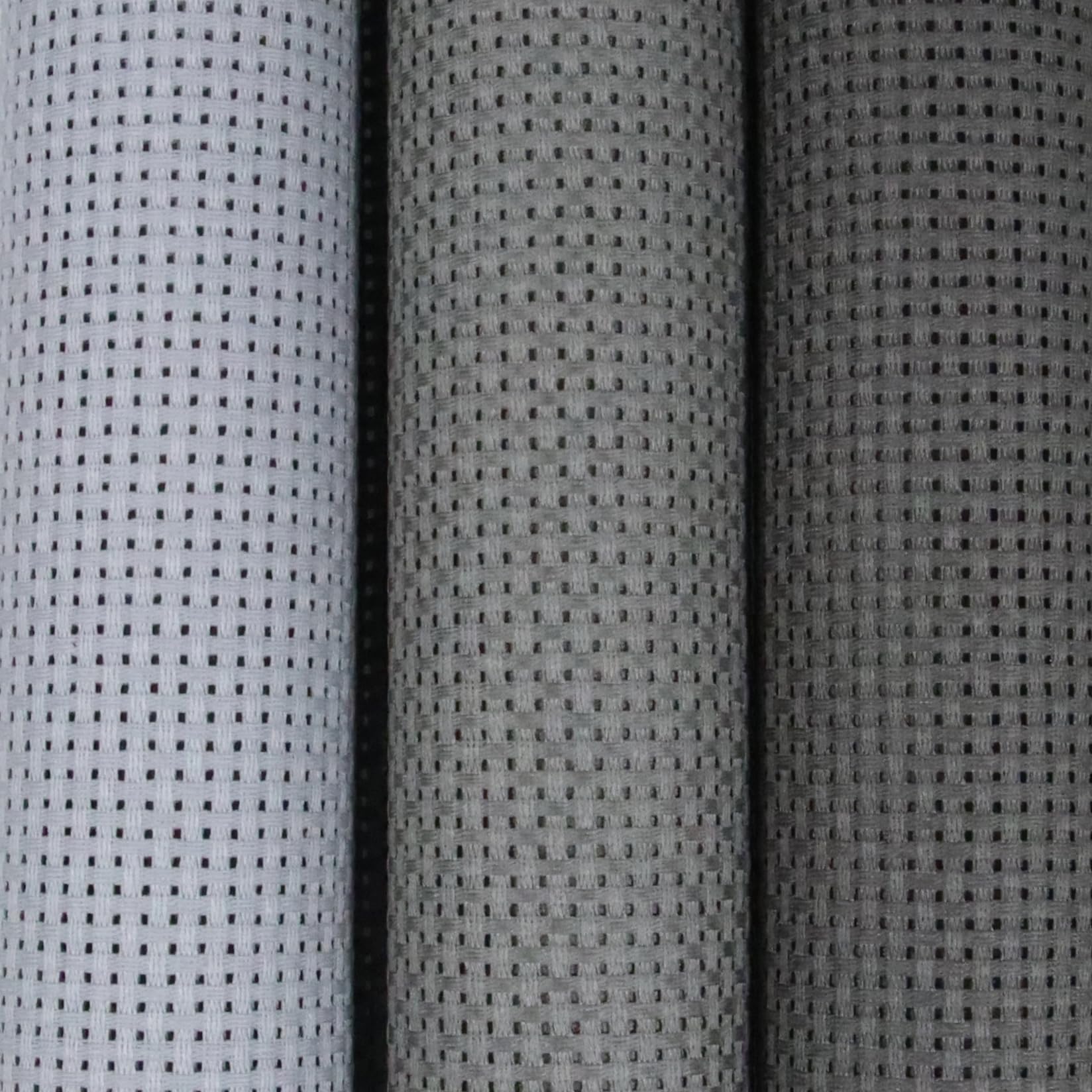 KCS 3 pc of 15" x 18"(38cmx45cm) 11 Count Cross Stitch Cotton Aida Cloth Needlework Rolled Fabric Box,11CT,Light Grey+Medium Grey+Dark Grey
