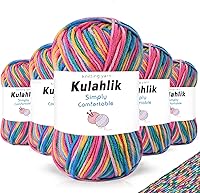 Vista 8 de 250g (5x50g) de hilo acrílico para crochet/tejido, hilo de gradiente de colores, 5 rollos de madejas, perfecto para cualquier proyecto de mini