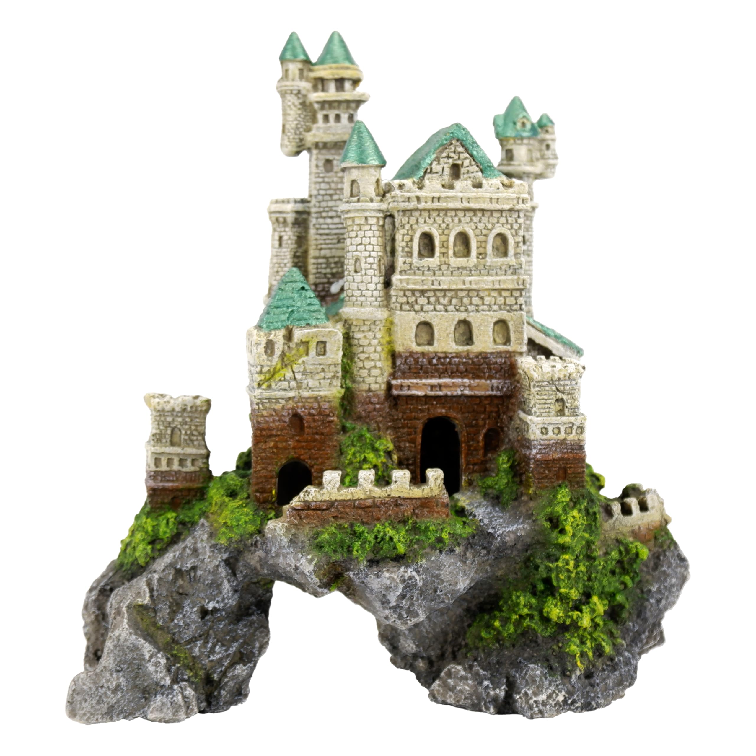 CLASSIC Enchanted Castle on Rocks Aquarium Ornament – Magical Fish Tank Decoration – 255 x 160 x 283mm