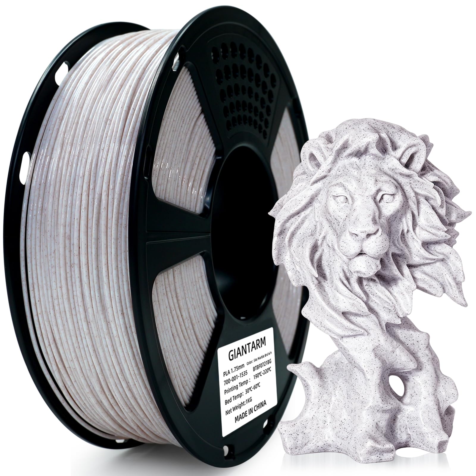GIANTARM Silk PLA Filament 1.75mm, 3D Drucker Filament PLA 1kg Spule, Seidenmarmor