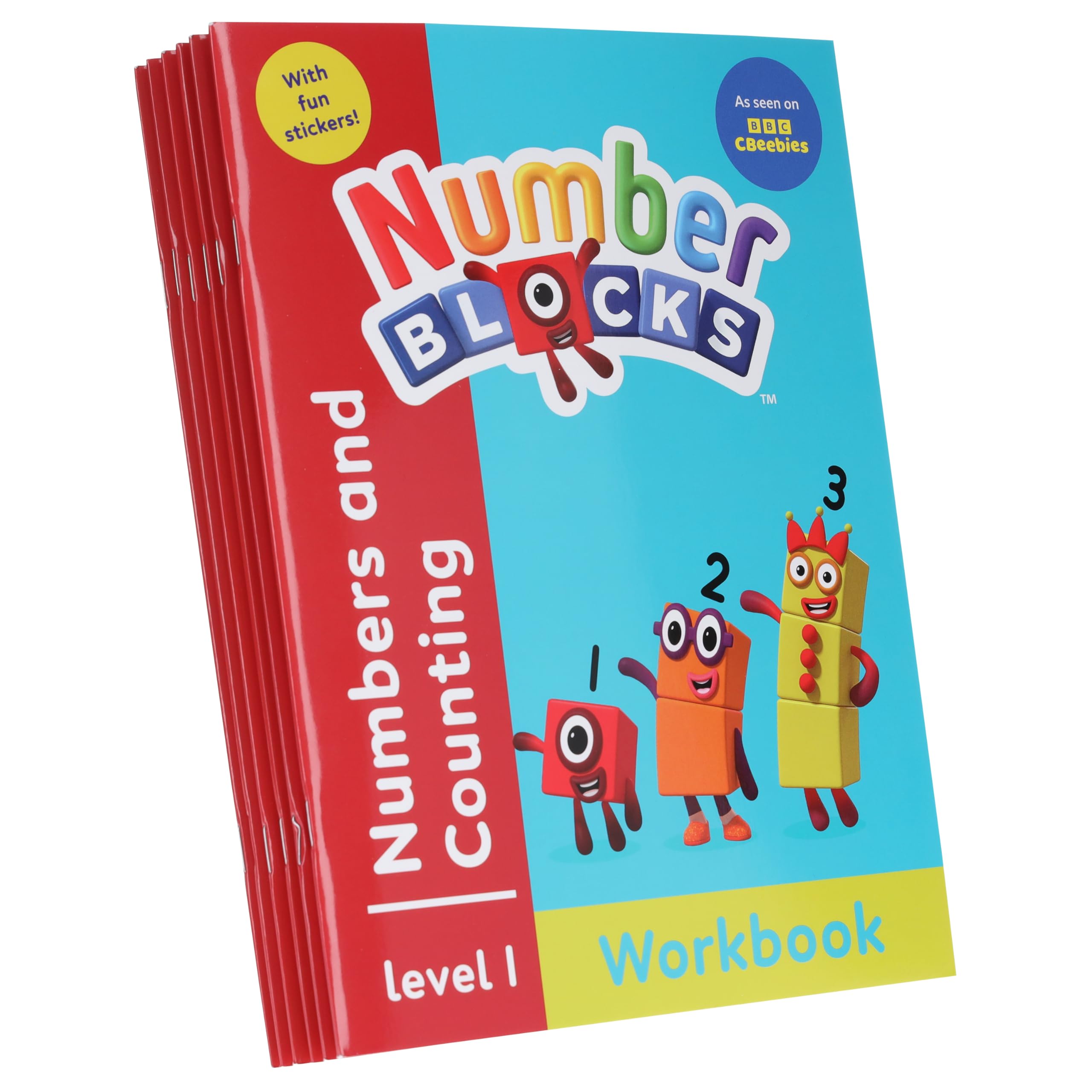 Numberblocks and Alphablocks Red Level 1 - 6 Workbooks Set Collection With Stickers (Numberblocks Numbers and Counting, Adding and Subtracting, ... More) (Numberblocks & Alphablocks Workbooks)