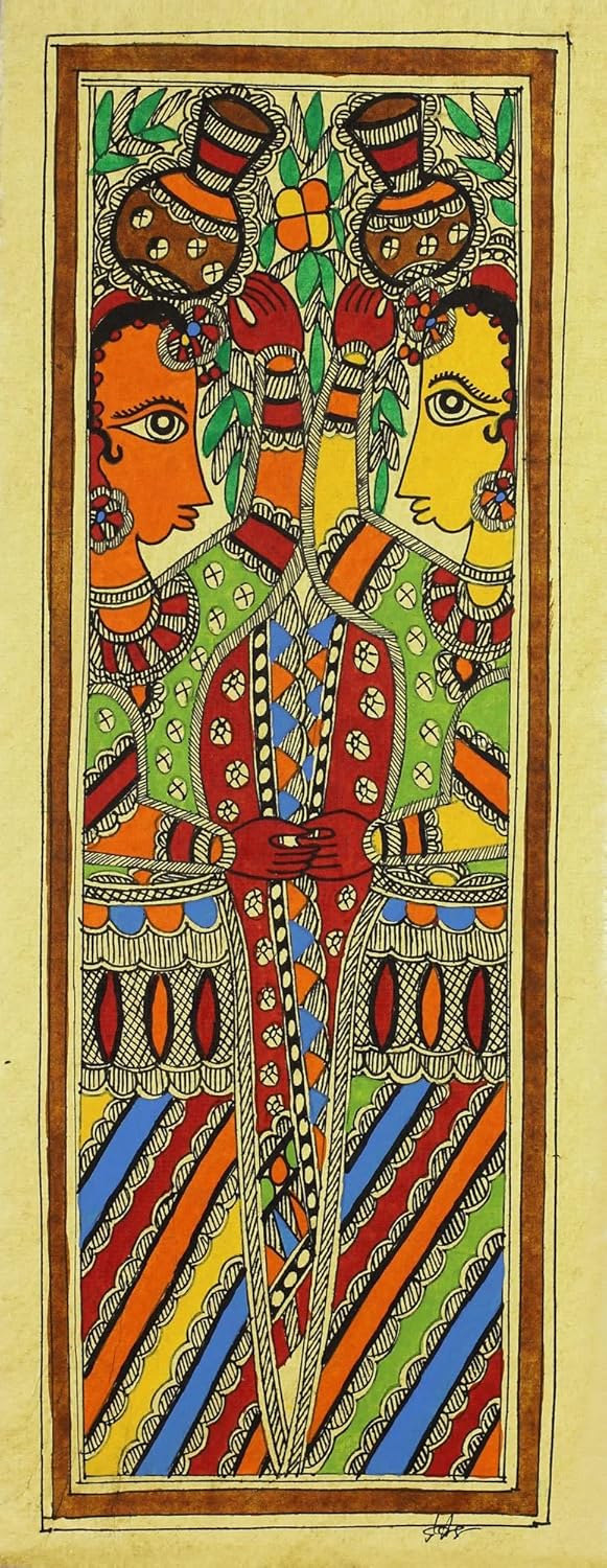 NOVICA Village Lass Madhubani Painting