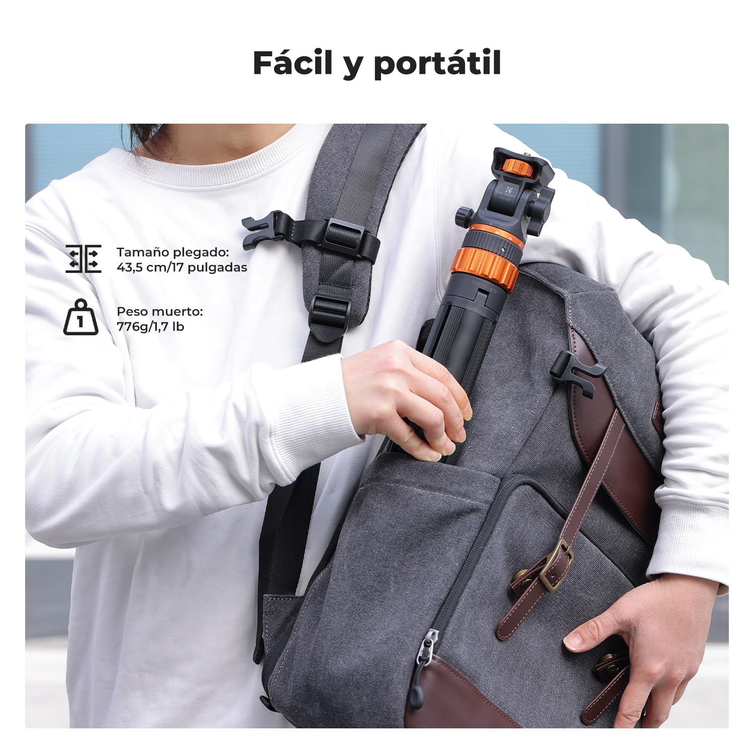 K&F CONCEPT Quick Release Trípode metálico para iluminación 199 cm, Carga máx 5 kg. Trípode para cámara, móvil, trípode de Tres Patas para móvil con rótula de 360° y Tornillo de 1/4"