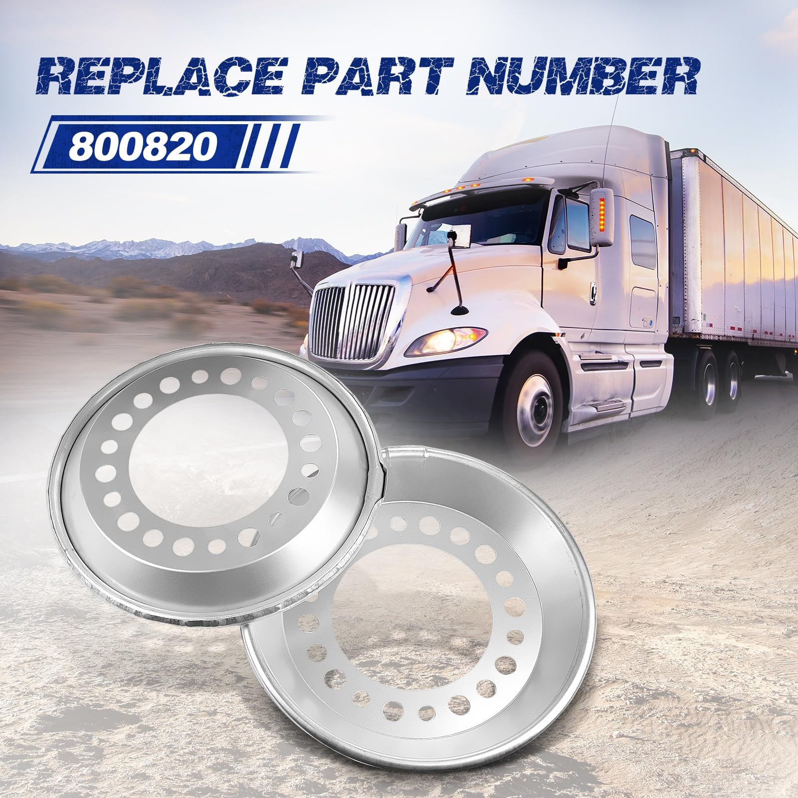 800-820 2 pezzi di bilanciatore per ruote auto sterzo adatto per camion pesanti che hanno cerchi super singoli da 57,1 cm o 62,2 cm con un bullone a 10 fori da 28,6 cm
