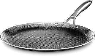 HexClad Hybrid 12-Inch Nonstick Griddle Pan - Induction Ready, Oven Safe 900°F, Dishwasher Safe, All Cooktops