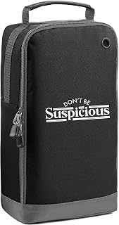 Flox Creative Black Sports Shoe Bag Don't be Suspicious Horizontal Print