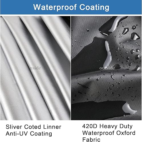 Miniatura 8 de Funda para banco de patio, 2 plazas, impermeable, para exteriores, sofá y muebles, 53 pulgadas de largo x 26 pulgadas de ancho x 35 pulgadas de alto