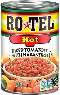 RO*TEL Hot Diced Tomatoes with Habaneros 10 oz - Fiery Spice for Tacos, Queso, Soups & Bold Recipes