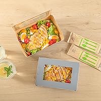 Vista 6 de Restaurantware Cafe Vision - Cajas desechables de 42 onzas para llevar, 200 cajas de papel para alimentos, bloqueo de bisagra, resistente a