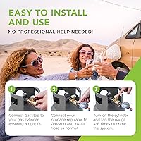 Vista 5 de Propane Tank Gauge with Emergency Shut-Off - Color Coded Pressure Meter, Propane Gas Gauge - POL Connection for Cylinder, Class A & Class C