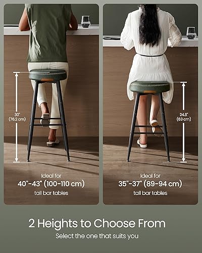 Miniatura 7 de VASAGLE EKHO Collection - Juego de 2 taburetes de bar, taburetes de bar de altura de barra, taburetes de encimera de cocina, taburetes de mostrador