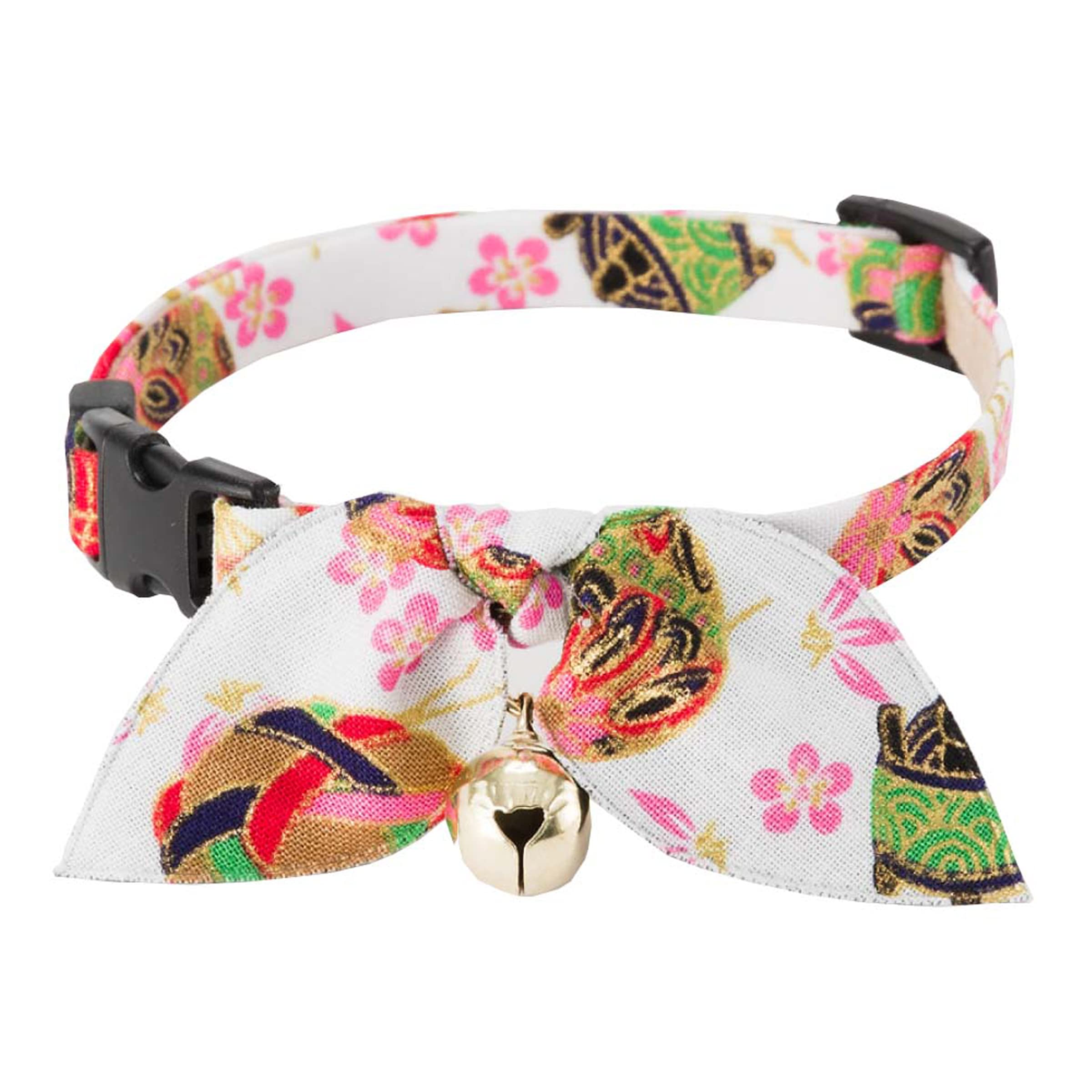 Necoichi Kimono - Collar para Gato, Color Blanco, 0,04 kg
