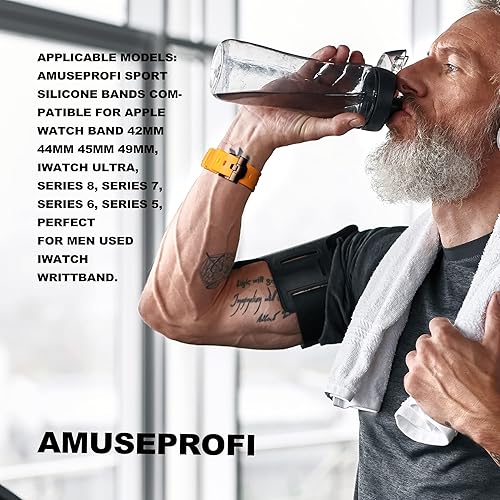 Miniatura 7 de Apple Watch Band para iWatch Ultra Series, correa de reloj de silicona para hombres, diseño fresco, compatible con Apple Watch de 1.929 in, 1.772