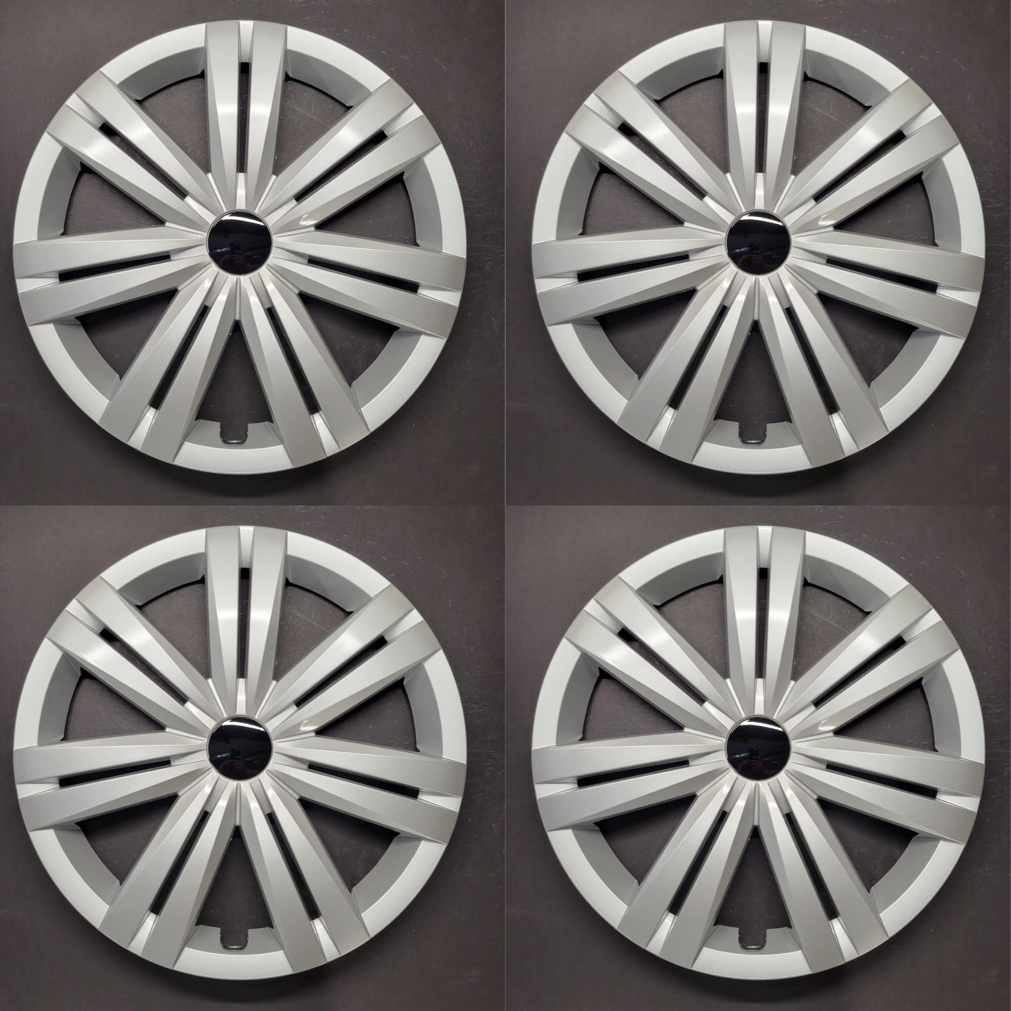 New Wheel Covers Hubcaps Fits 20112018 Volkswagen Jetta; 16 Inch; 7 Spoke; Silver