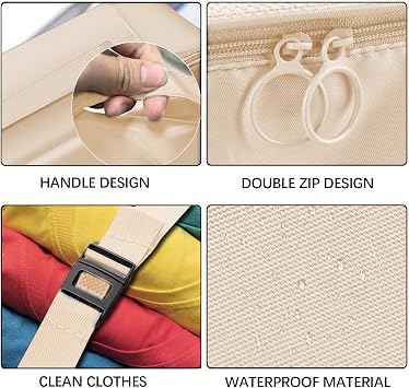 Jsdoin Packing Cubes for Suitcase,9 PCS Travel Luggage Packing Cubes for Backpack, Waterproof Essentials Suitcase Organiser Bags, Travel Accessories (Beige)