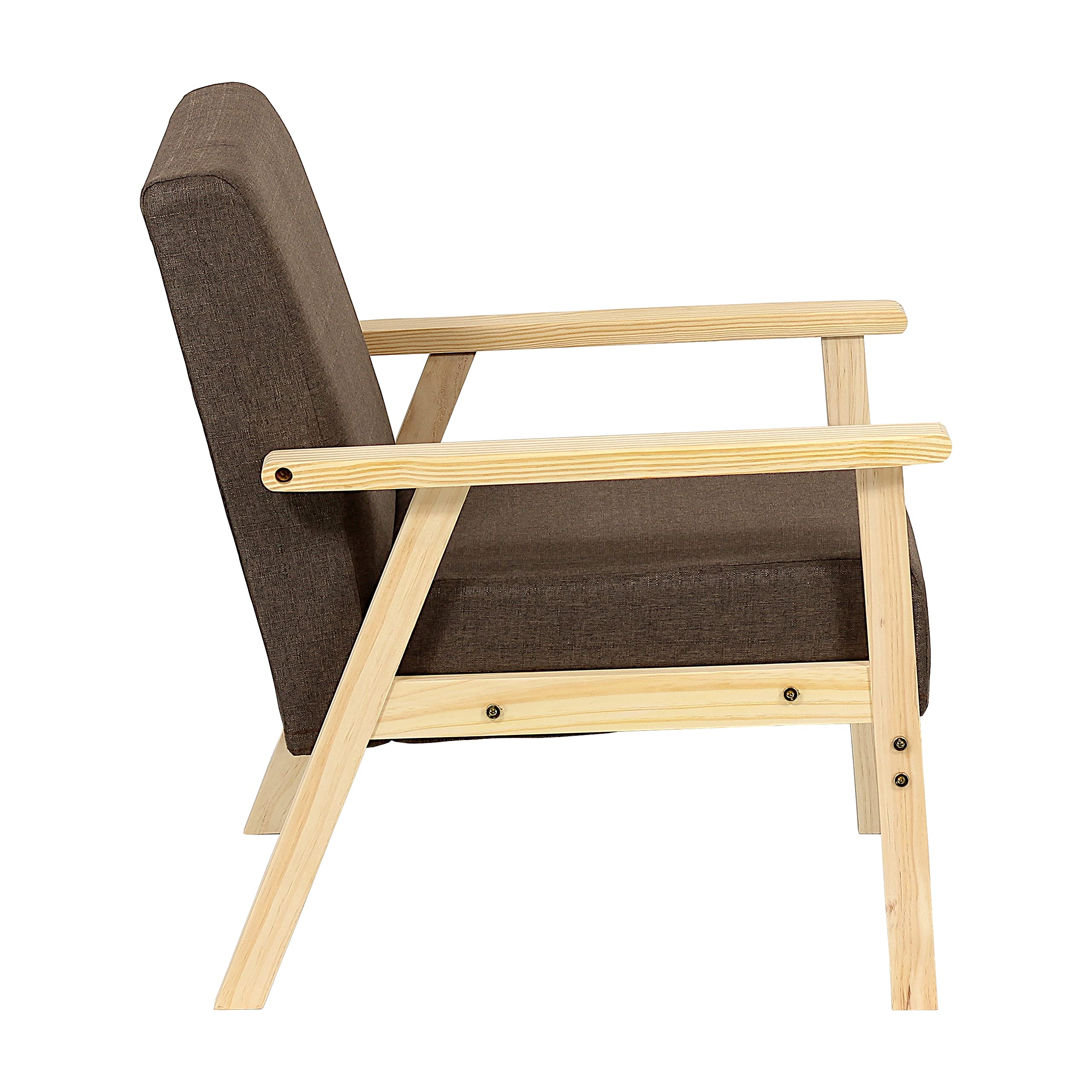 Totò Piccinni Poltrona WOOD con struttura in legno di abete naturale non trattata (Marrone, Poltrona)