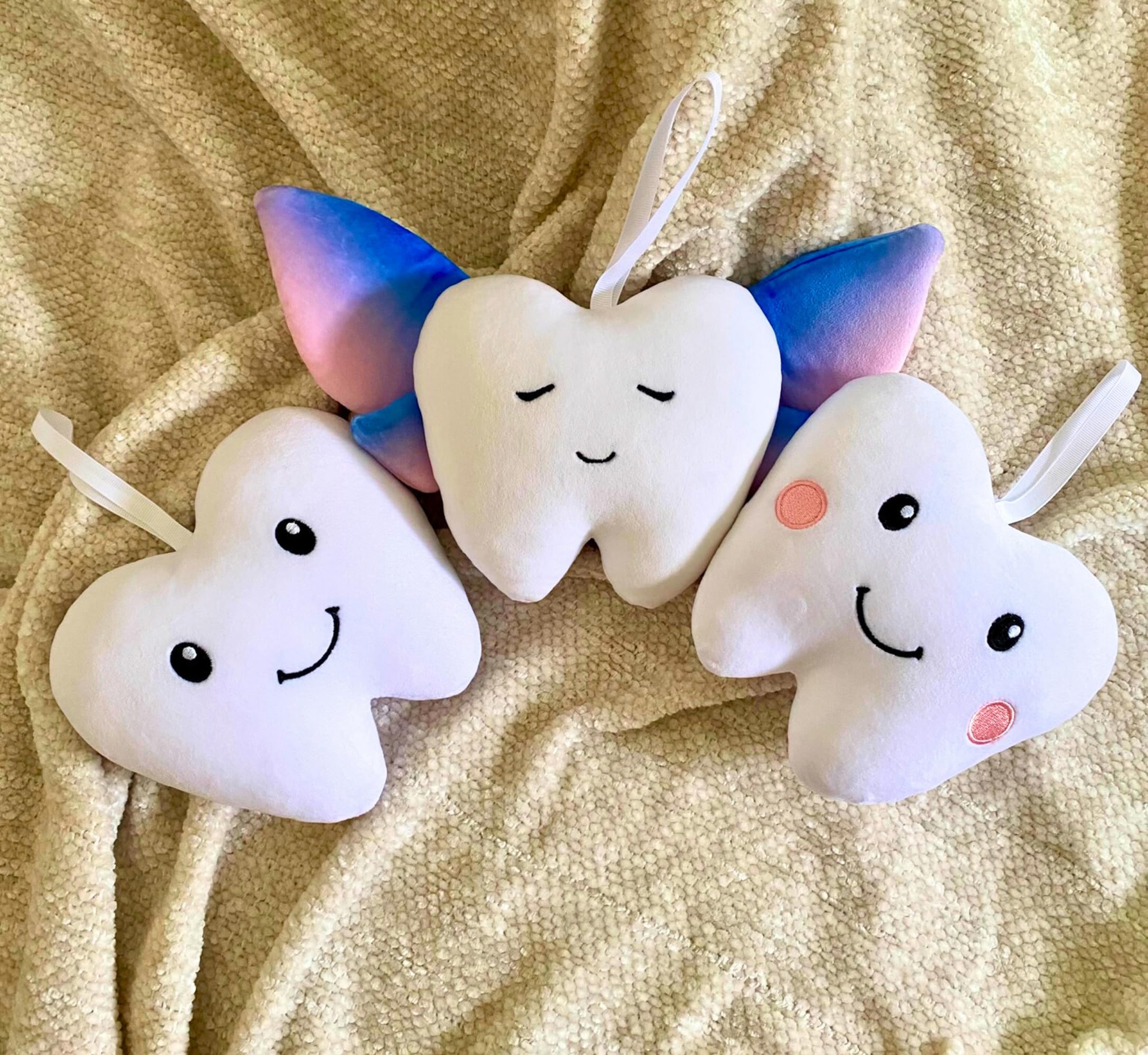 Squishie Tooth Fairy Pillow with Pocket and Poem | Tooth Fairy Gifts for Boys and Girls | Tooth Holder Plushie, Coy