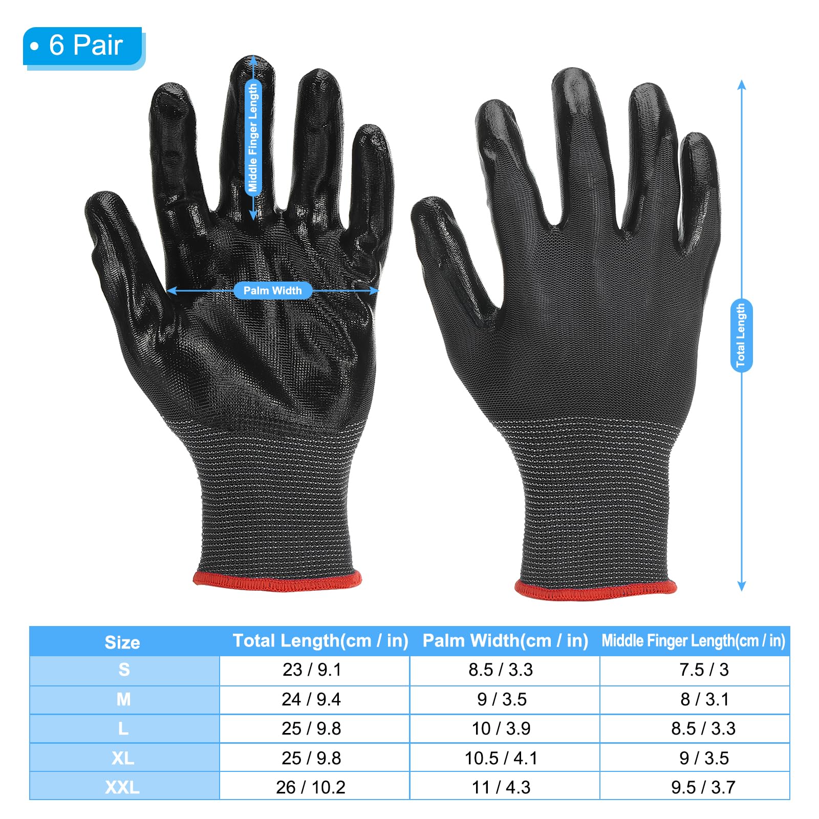 PATIKIL Safety Work Gloves Nitrile Coated - Image 2