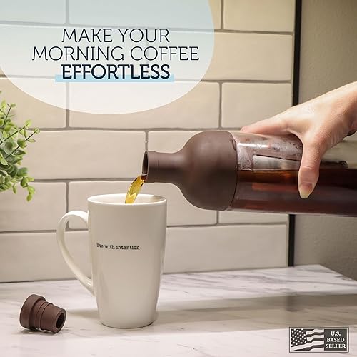 Miniatura 3 de Potted Pans Botella portátil para cafetera fría  Vaso de infusor de té de vidrio de 27 onzas con filtro de malla para té y café