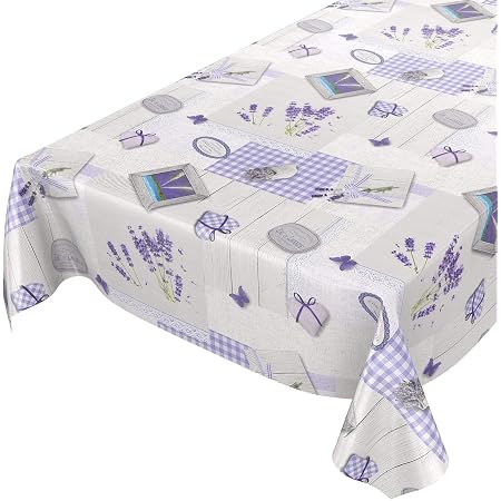 Nappe Lavable ANRO Toile Cirée Imperméable - Intérieur Extérieur Rectangle Ovale Ronde