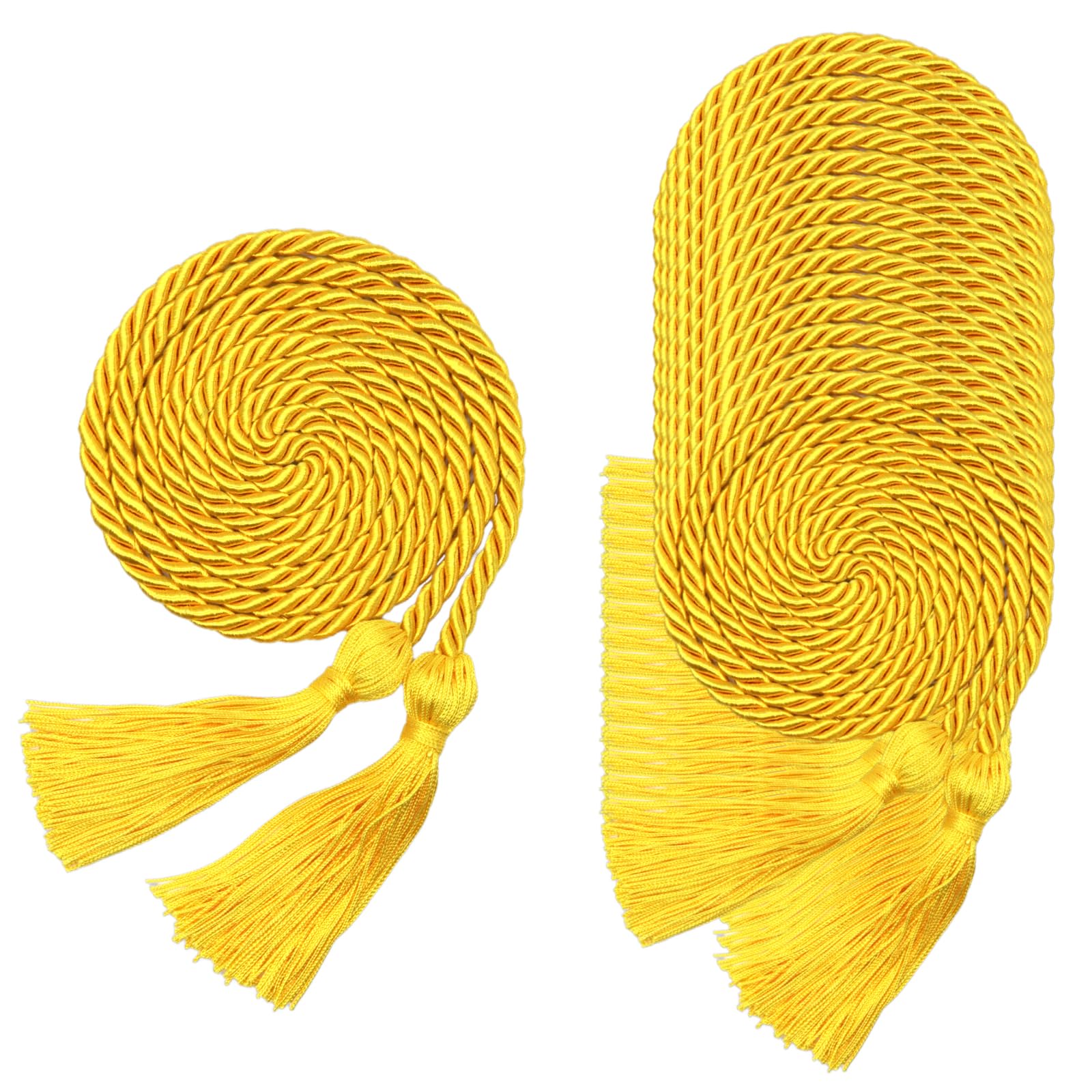 16 Pack Gold Graduation Honor Ropes Cords Bulk, Yarn Honor Cords with Tassel for High School Bachelor Gown College Graduation 2025(Gold)