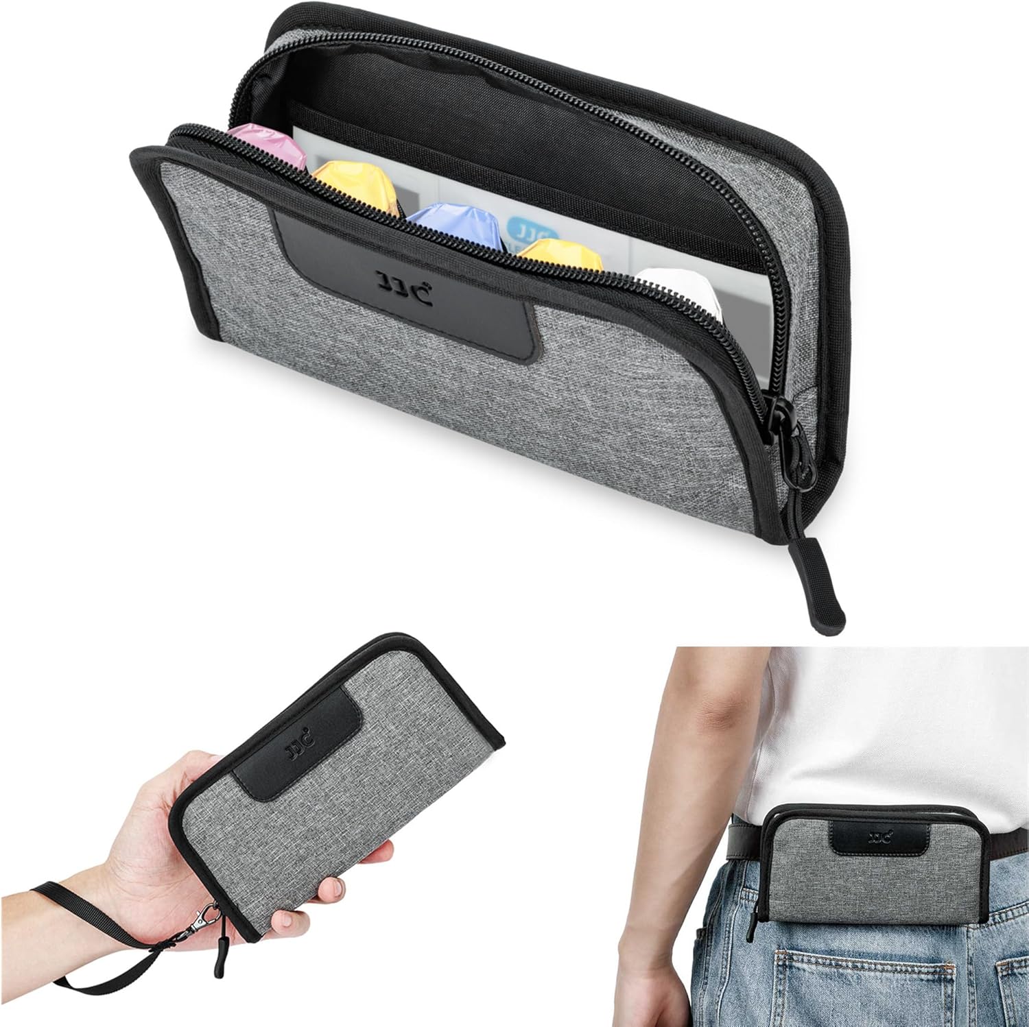 Portable 120 Film Case, Photographic Film Carrying Storage Case Pouch for 5 Rolls of 120 Medium-Format film, Compact Anti-dust Film Canister Bag with Belt Loop & Strap for Travel(Film Not Included)