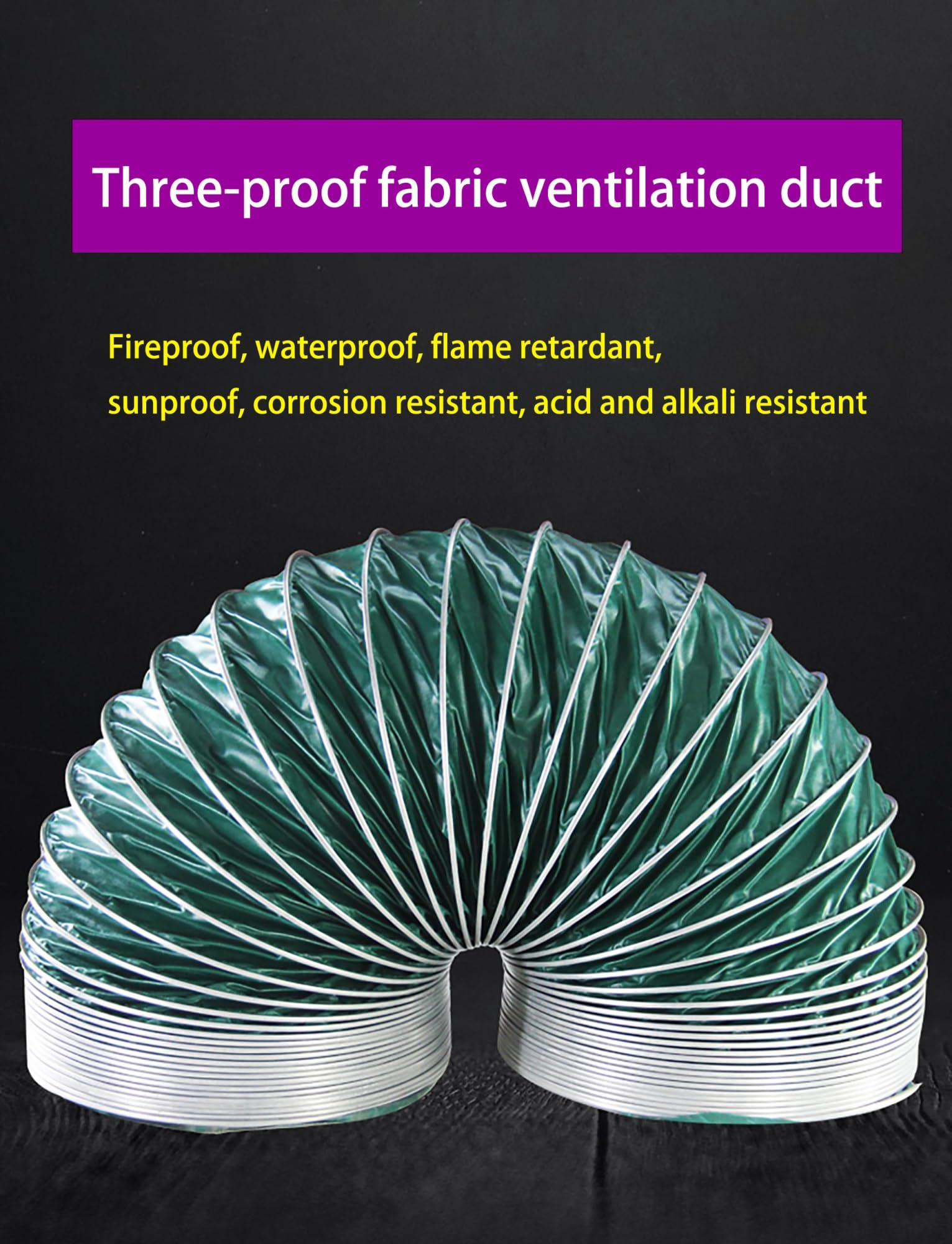 Manguera de conducto de aire expandible de alta resistencia, ventilación flexible ignífuga para secadora, campana extractora, ventilador de baño, 9 metros (diámetro 35,5 mm x 900 cm)