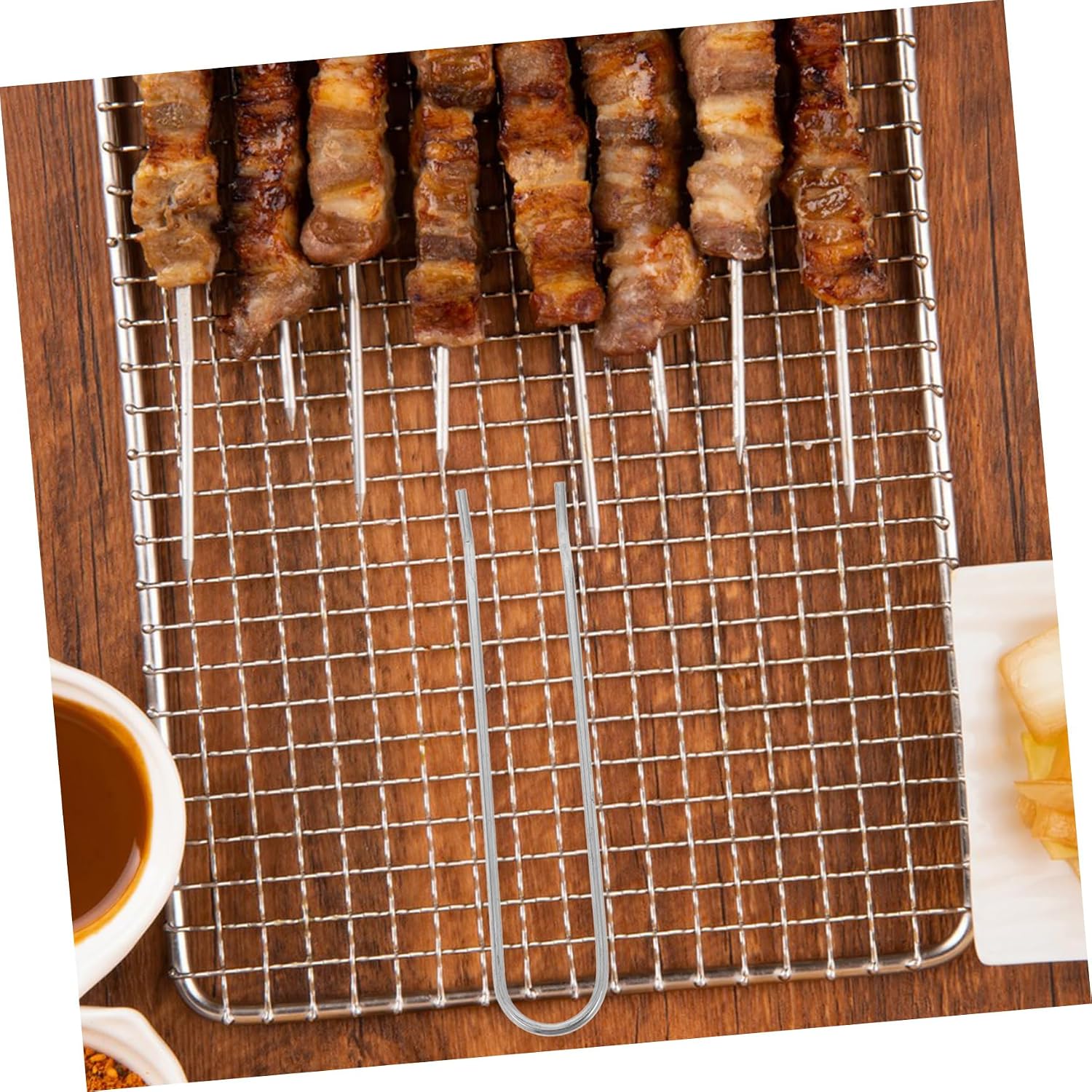Xmas Grill Grate Lifter Stainless Steel Bbq Grid Tool for Outdoor Grilling