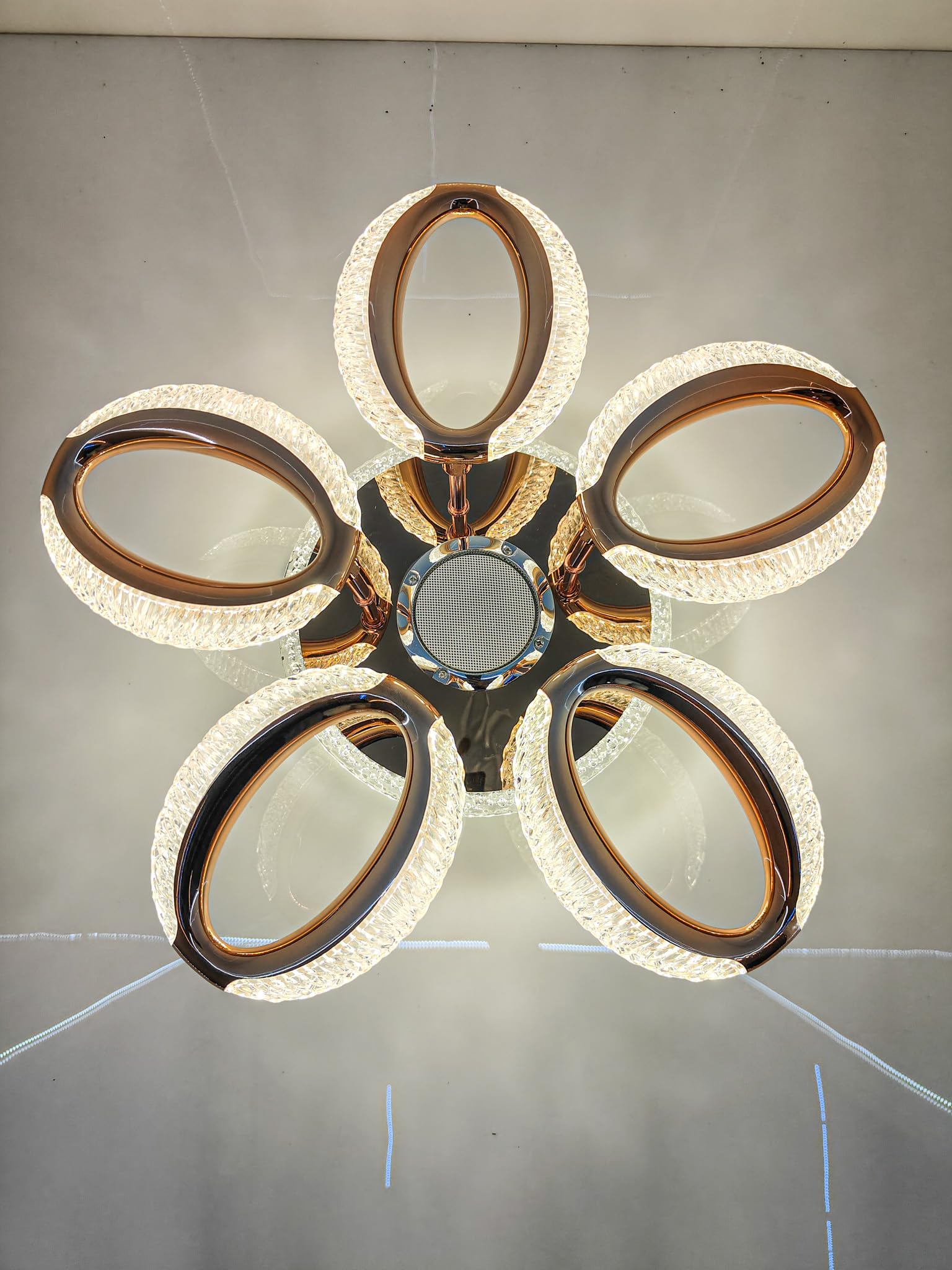 swanart Elegant Rose Gold LED Ceiling Light with Integrated Bluetooth Speaker & Remote Control – Dimmable Flush Mount for Bedroom, Living Room, Kitchen – Enhanced Home Ambiance-image-14