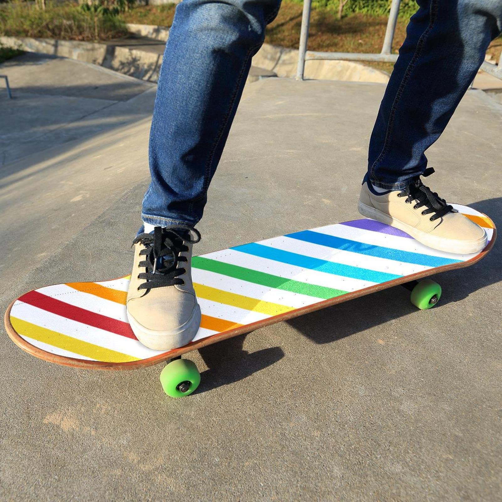 Bunte Farbe, 2 Stück Skateboard-Griptape Bogen Schleifpapier Longboard Aufkleber Roller Deck Sandpapier