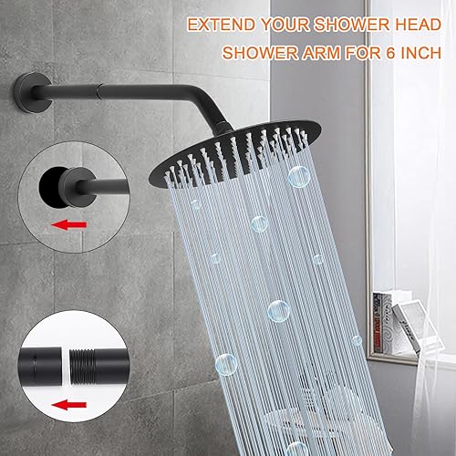 Miniatura 4 de HarJue Brazo extensor de cabezal de ducha, salida de agua del extensor de ducha - Baja el existente, extensión de tubo de ducha para baño, hecho de