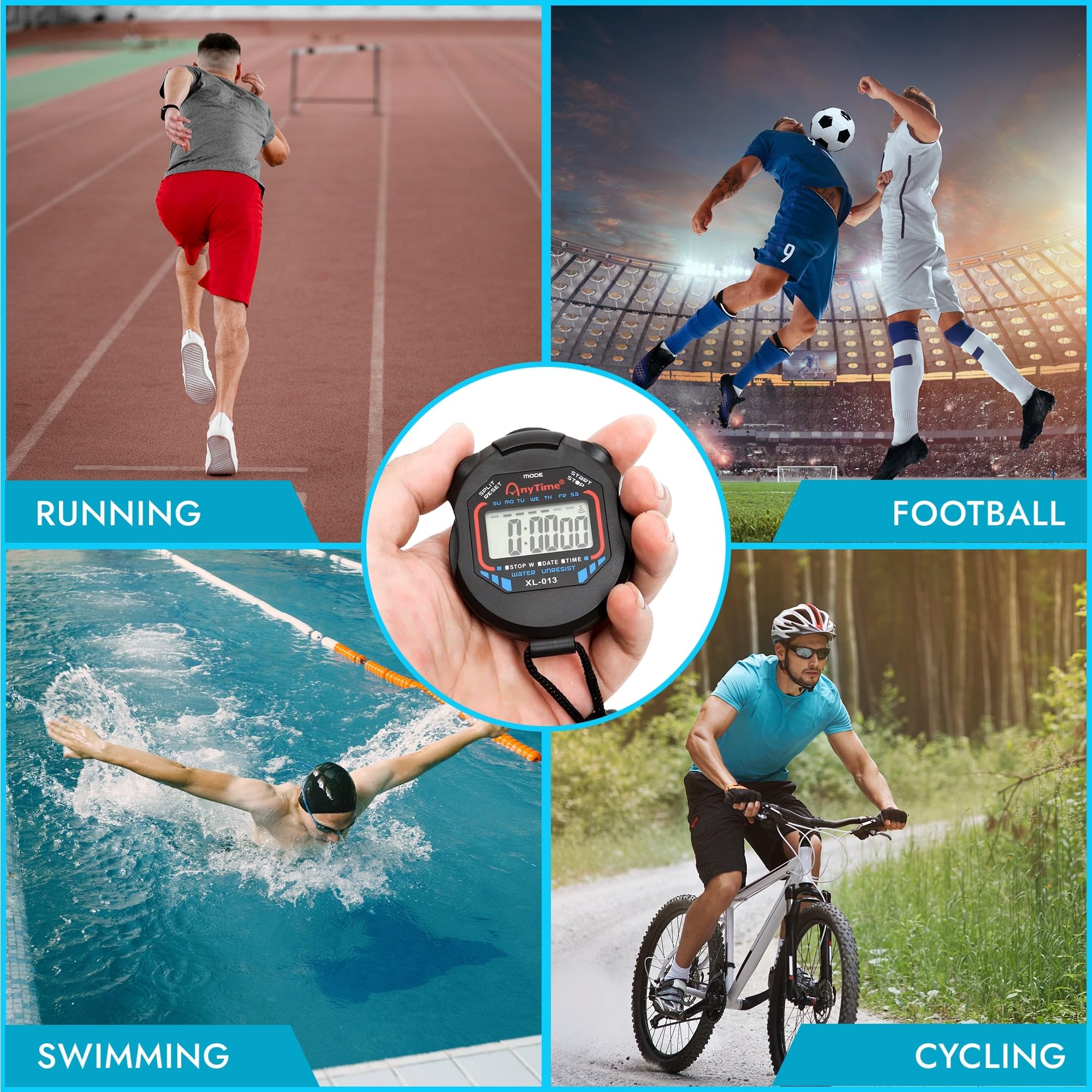 CREADY® Cronómetro Deportivo con Silbato de Acero Inoxidable, Cronometros Deportivos para Futbol, Natación o Atletismo, Cronometro Oposiciones con Silbato Arbitro, Silbato y Cronometro