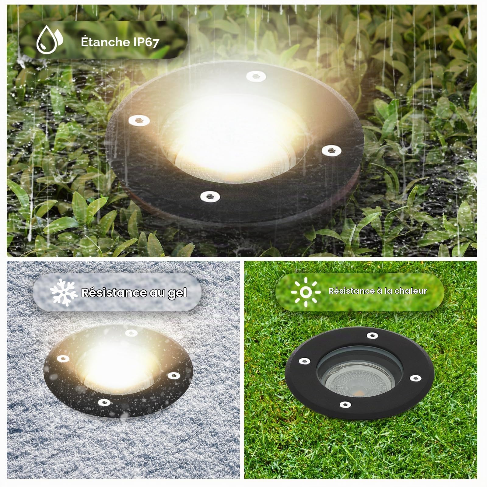 Spot Terrasse Exterieur Encastrable Gu10 IP67 Étanche 230V