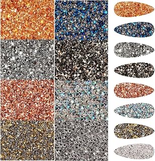 11520 Pcs Nail Art Rhinestones Nail Drill Ultra Mini Micro Nail Diamonds Gems Glitter Tiny Diamond Glass Sand Micro Rhinestones Crystal Nail Art Decoration for DIY Design Manicure Supplies