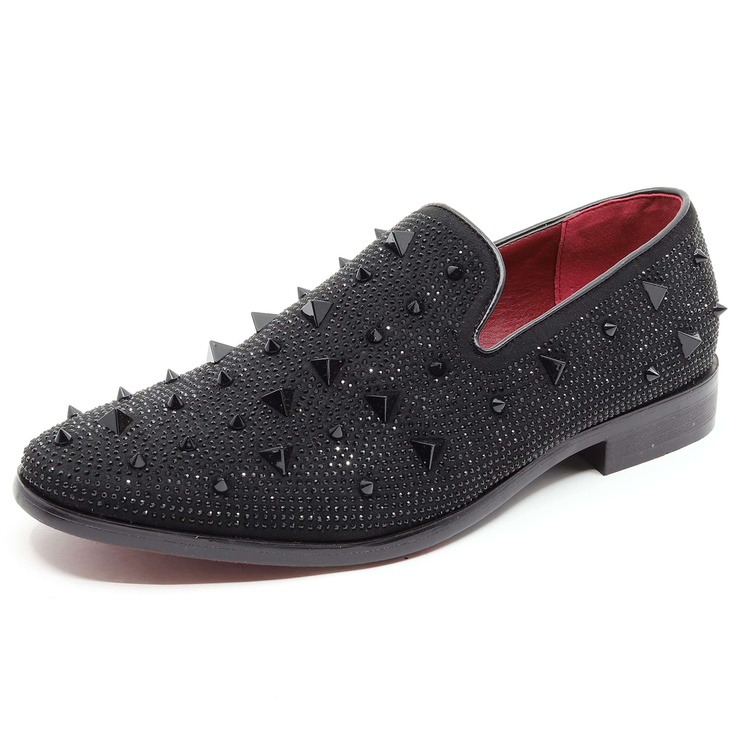 Vintage Tuxedo Shoes Men's Vintage Spiked Loafer Dress Shoes  Formal  Tuxedo Slip-Ons With Sparkle, Rubber Sole, Multiple Colors Sparkle Loafers